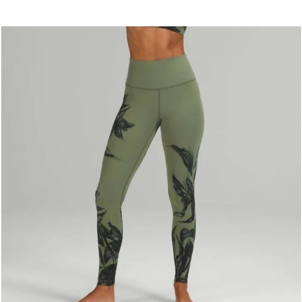 Lululemon Align High-Rise Pant Botanical Bloom Green Twill Multi